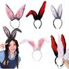 1pc Women Furry Bunny Ears Headband Cute Rabbit Ear Decor Headpieces Halloween Party Cosplay Costume Accessories Props Hair Clip