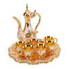 Vintage Turkish Tea Set with Tray and 6 Cups Coffee Pot Cups Set Wine Pot Set Decorative Tea Service Set for Home Party