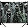 2D Flat Halloween Polyester Background Cloth - Tattered Veil Ghost Perfect for Horror-themed Party Decoration