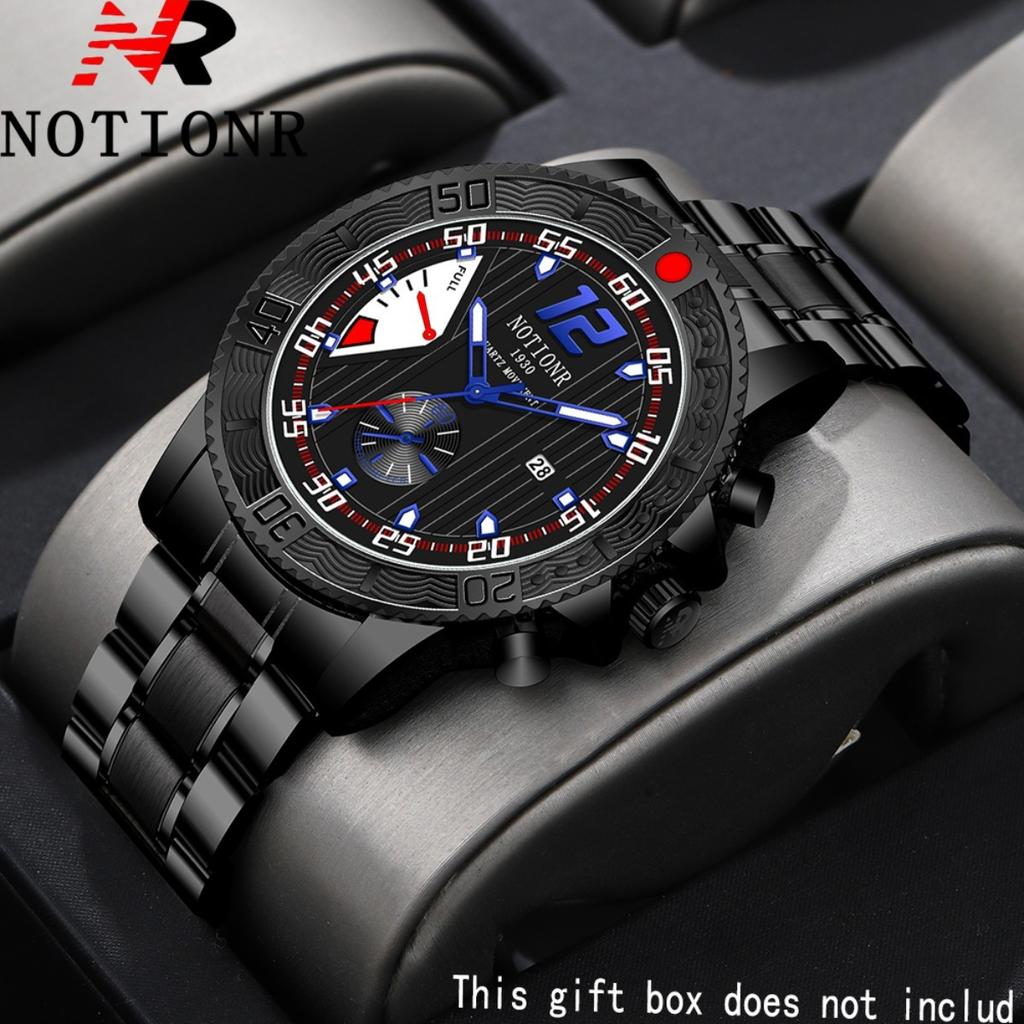 Notionr Men'S Business Casual Stainless Steel Strap Casual Date Display Quartz Men'S Watch