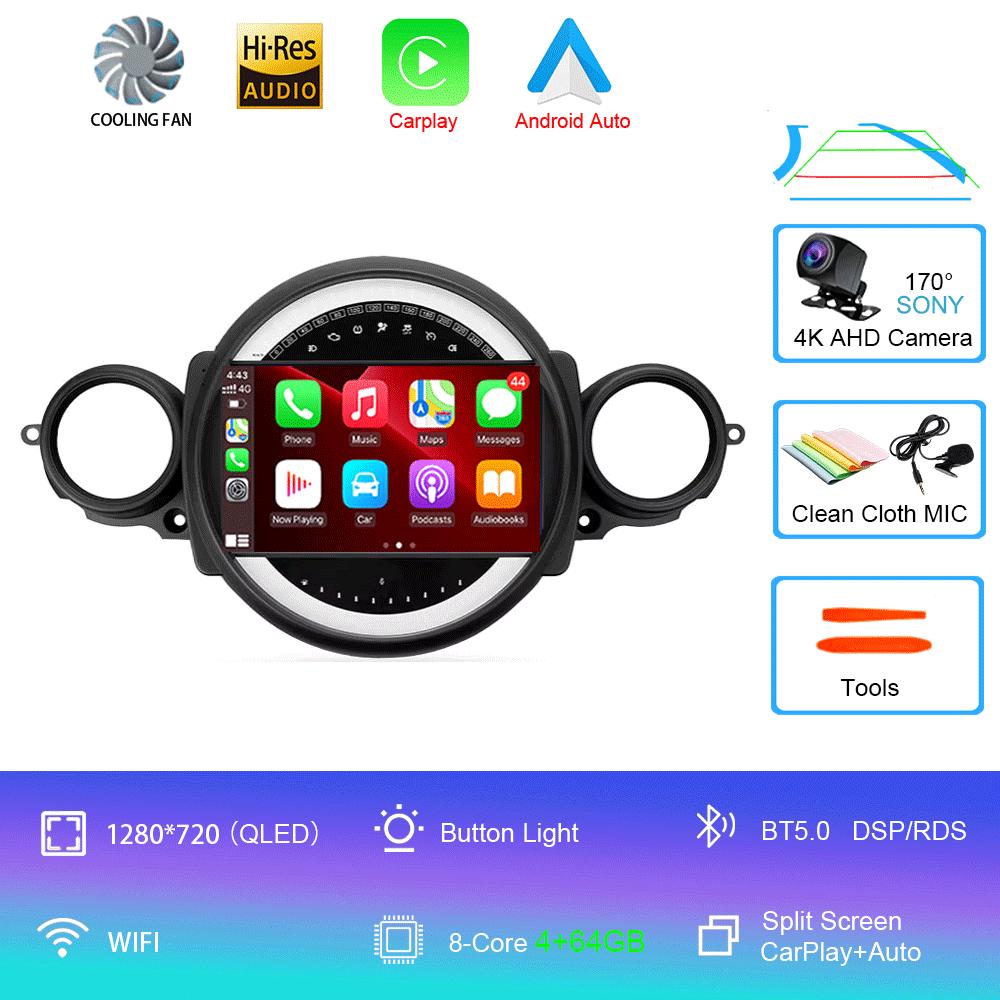 Android 14 Car Radio For BMW Mini Cooper R56 R60 R51 2006 - 2015 GPS Carplay Navigation Stereo Auto DSP BT DVD Multimedia Player