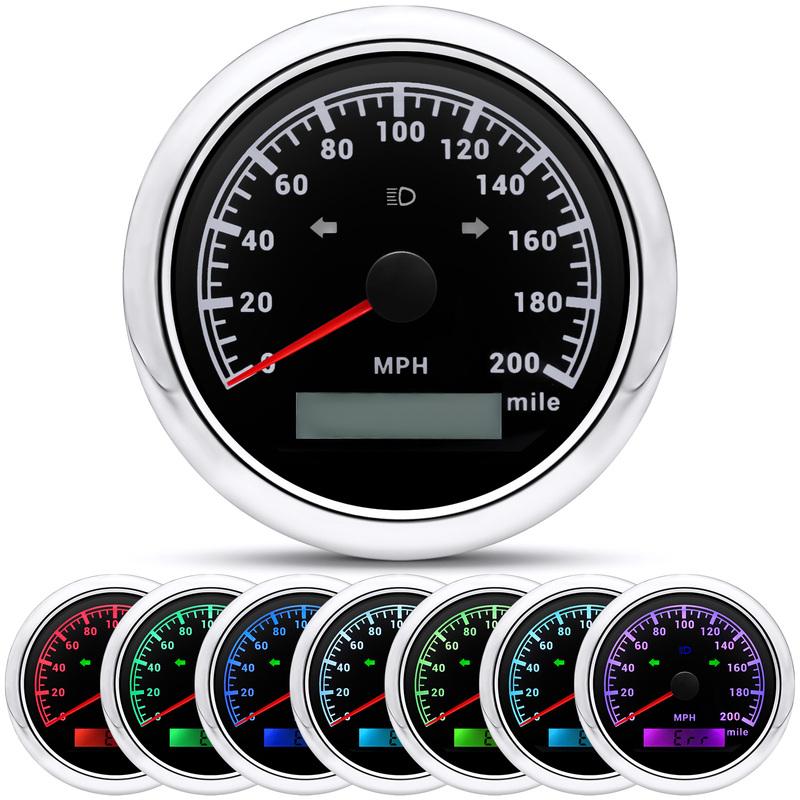 85mm GPS Speedometer Waterproof Anti-fogging LCD Display Speed Gauge Less Power Consumption Longer Life Car Boat Speedometer