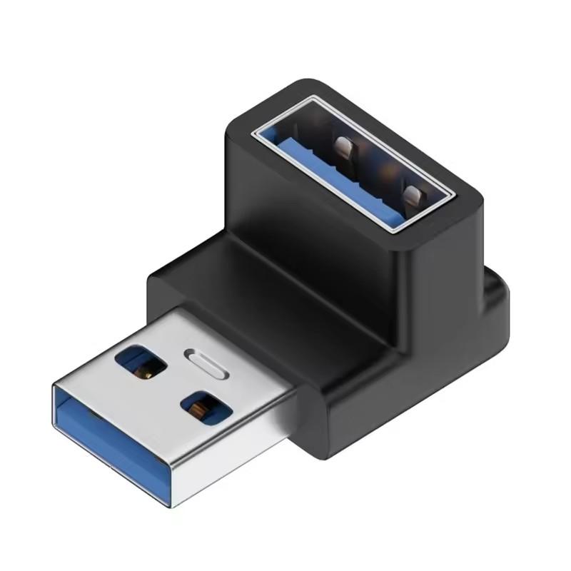 USB 3.0 Samec na Samici Pravoúhlý Prodlužovací Adaptér 90 Stupňový USB Konektor Nahoru Loketní Adaptér 10Gbps Pro Notebook PC Převodník