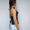 Women’s Halter Top – Polka Dot Print Sleeveless V Neck Cami Shirt with Front Twist Detail, Casual Summer Going Out Blouse