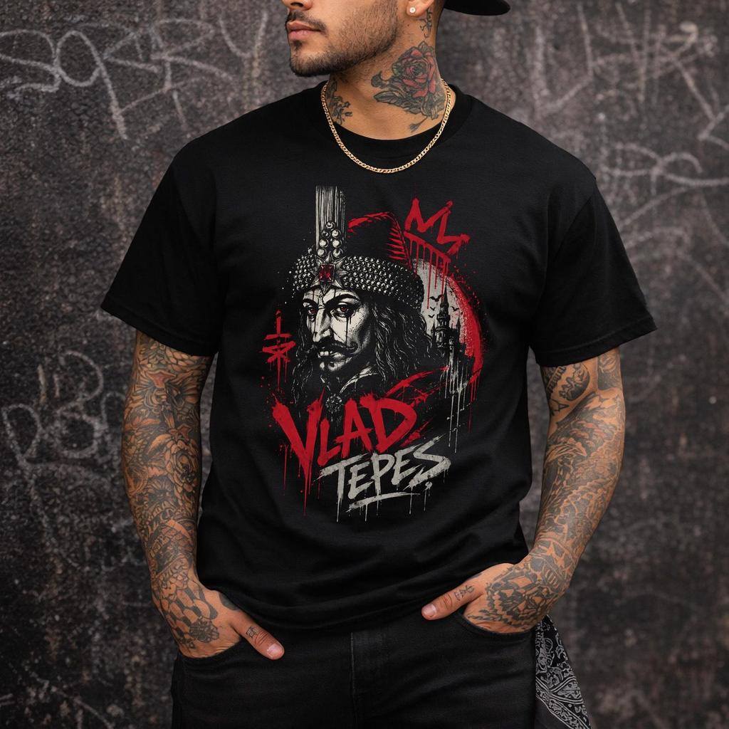 Vlad Tepes Shirt: Vlad The Impaler Tee | Gothic Vampire Aesthetic Shirt | Dark Art Horror Tee | Medieval Prince of Wallachia Unisex Shirt