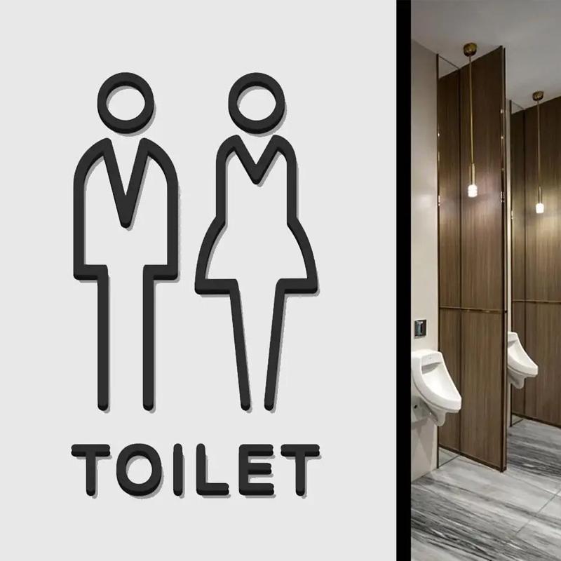 1PC Personalized Creative Door Plates Toilet Sign Signage Board Home Decor Sign Plaque Acrylic