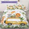 Warm Elephants Pattern Bedding Uilt Set Uilt Cover Pillowcase Home Decoration Birthday Gift (1 * Duvet Cover + 2 * Pillowcase Without Core)