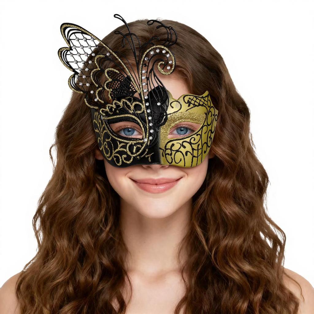 Carnival Mask Shiny Butterfly Mask Half Face Mask Adjustable For Christmas Carnival Halloween Fashion Show
