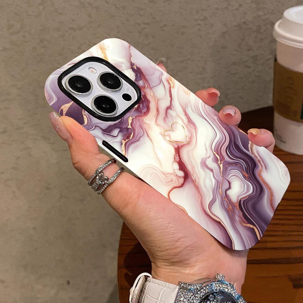 Texture Printing Pattern 2-in-1 Phone Case Suitable for iPhone 17 16 15 14 13 12 11 Pro/Max/Plus Anti Drop and Shockproof