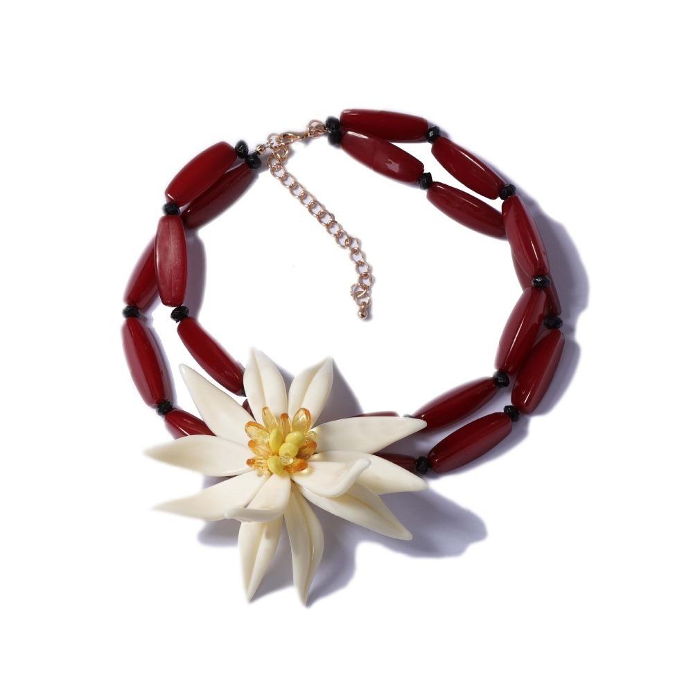 Bracelet Bamboo Flowers Jewelry Set Handmade Floral Ear Studs  Vacation