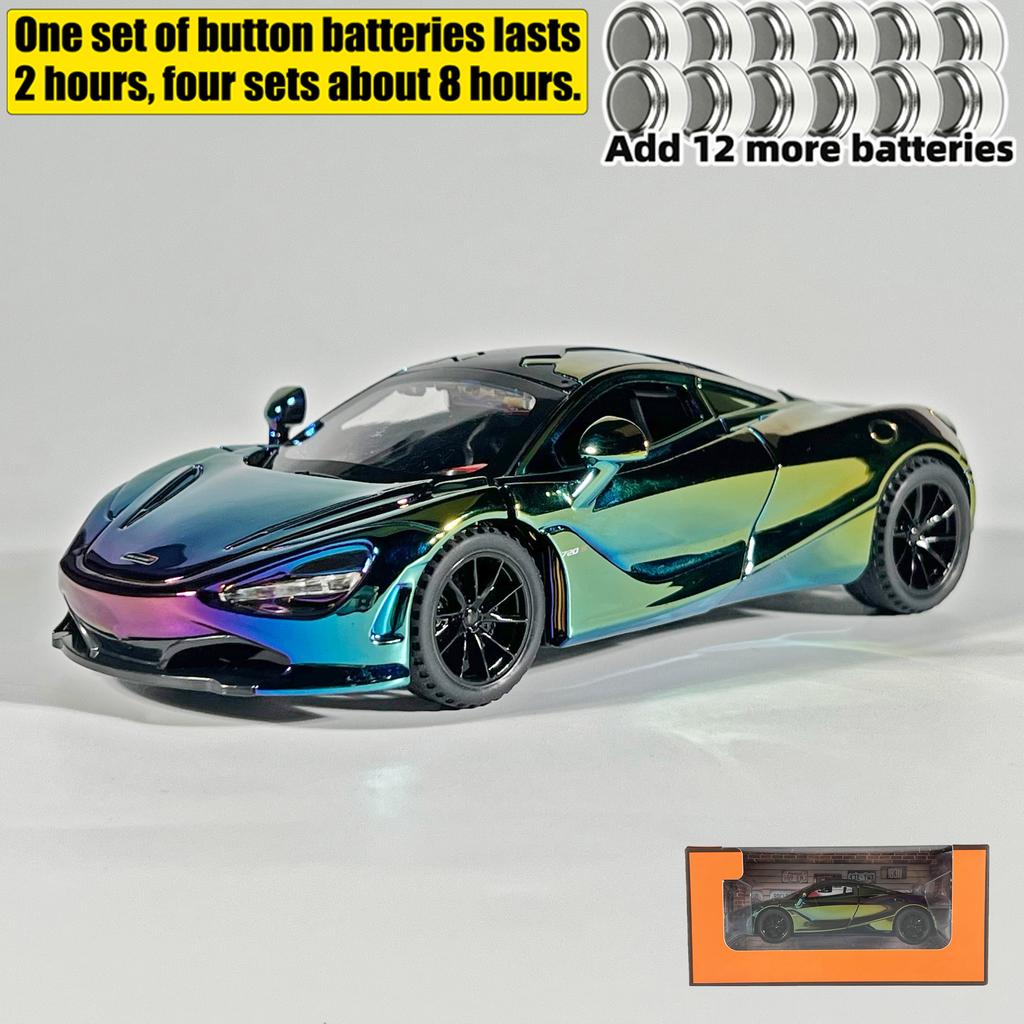 1:32 McLaren 720S Electroplate Super Sports Car Diecast Alloy Model Car Classic Decoration High Simulation Ornament Birthday Boy
