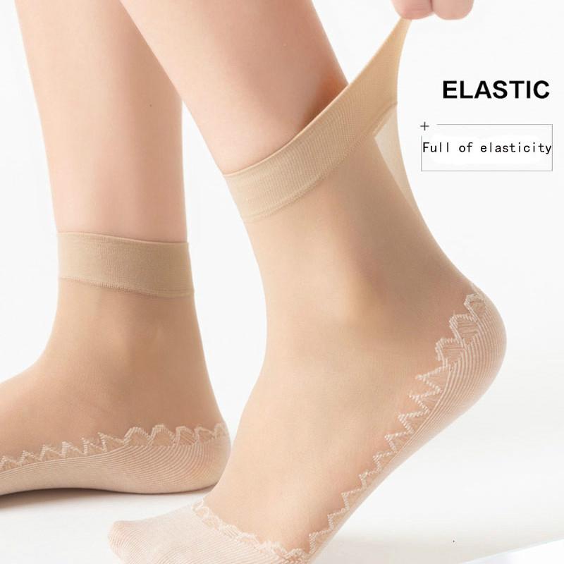 10 Pairs/Bag Velvet Silk Women Socks Cotton Bottom Soft Non Slip Sole Massage Wicking Slip-resistant