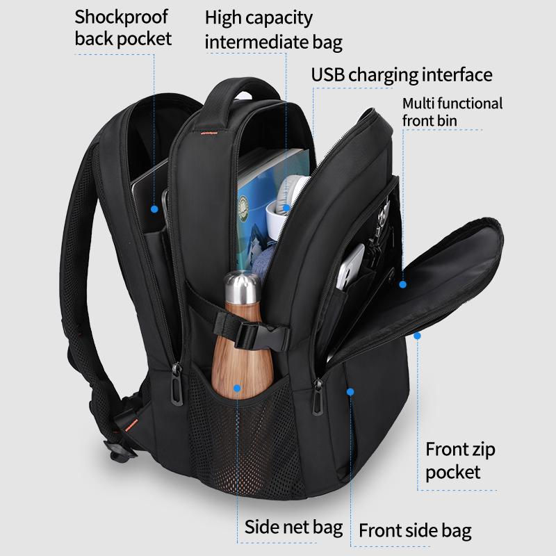 Men Casual Laptop Backpack Large Capacity Teenage Student Bags Designer Business Pack Sports Travel Backpack Zipper