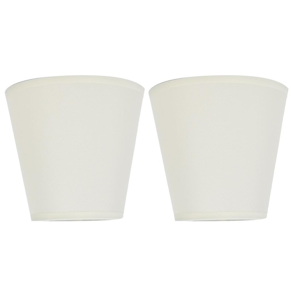 2PCS Fabric Lampshade European Style Clip On Lamp Shade for E14 Screw Chandelier Wall LampPT07 White