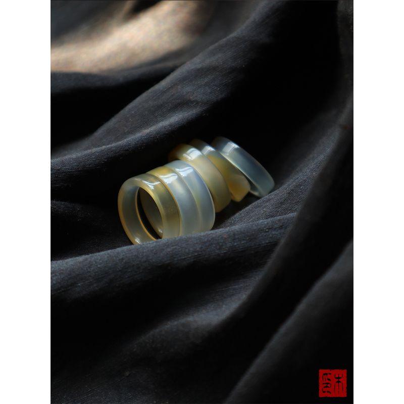 

Мумиан «Долина Галереи» Благополучие Натуральный Ледяной Агат Цвета Сахара Прямоугольное Кольцо Халцедон Парное Кольцо Украшение Welfare random agate Fidelity ~(Do not shoot)