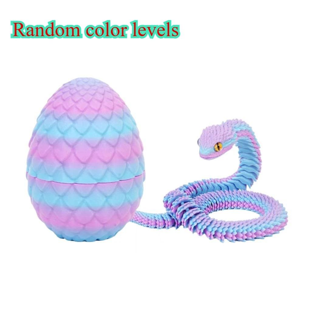 3D Printed Snake with Egg Joint Mobility Simulate Snake Ornament Desktop Home Animal Decoration Kids Desktop accessories
