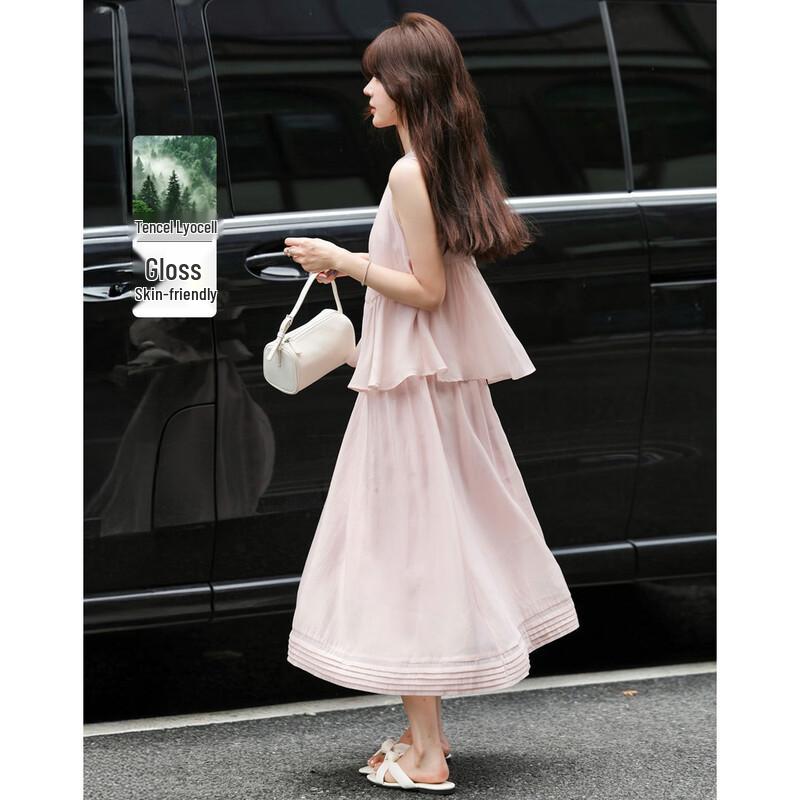 Ethereal Lyocell Blend Sleeveless Long Dress M