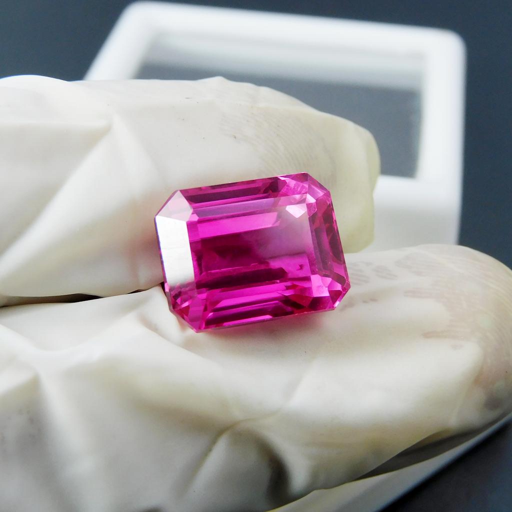 Brilliant Emerald Cut Natural Pink Sapphire 13.15 Ct CERTIFIED Loose Gemstone
