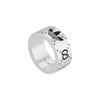 Gucci Anillo de Plata de Ley 925 Brillante Estilo Vintage Logo Edición Limitada Colaboración Adidas X Anillos Unisex 702766-J8400-0728