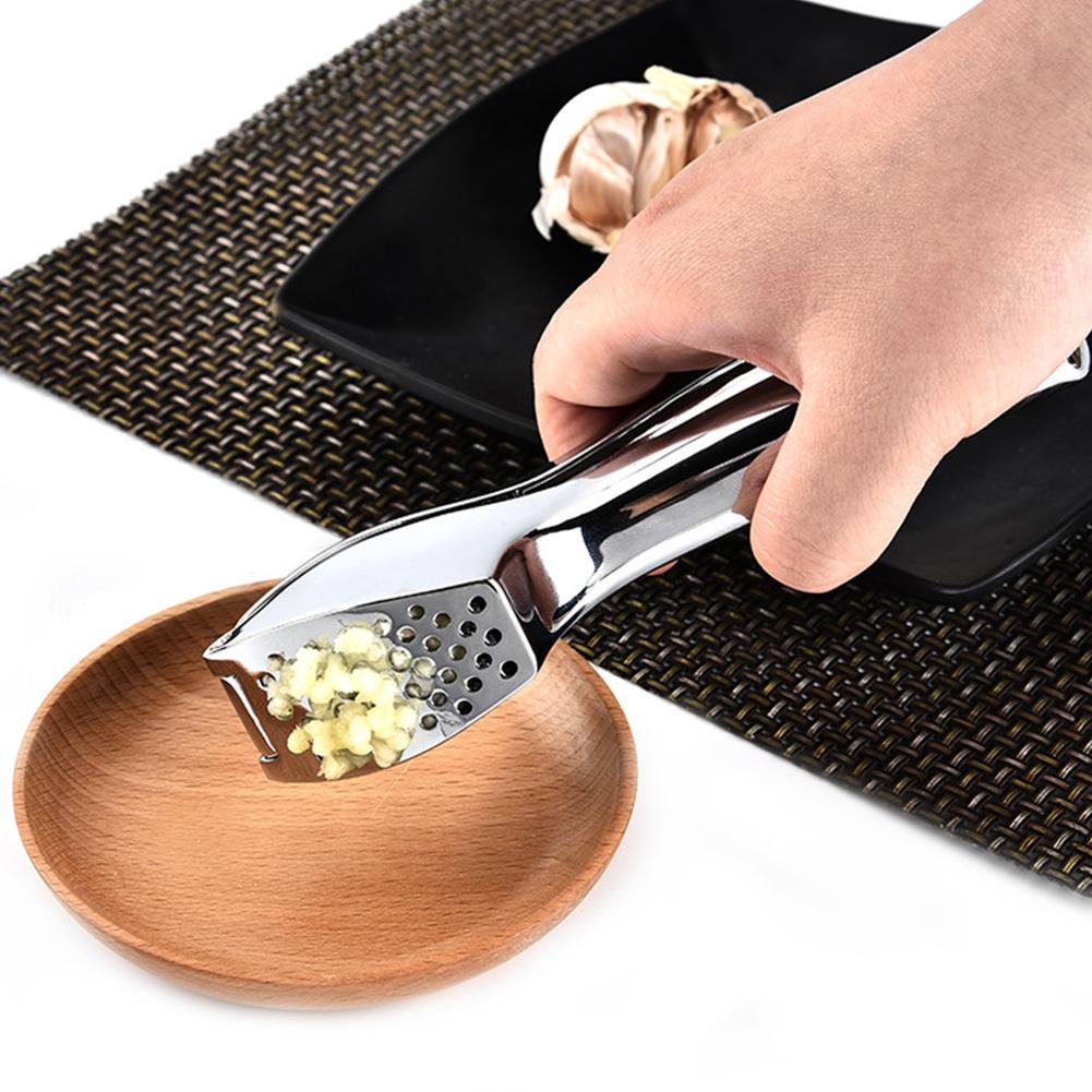 Garlic Press Stainless Steel Alloy Cutter Ginger Crusher Meat Presser Grinder Kitchen Squeeze Tool