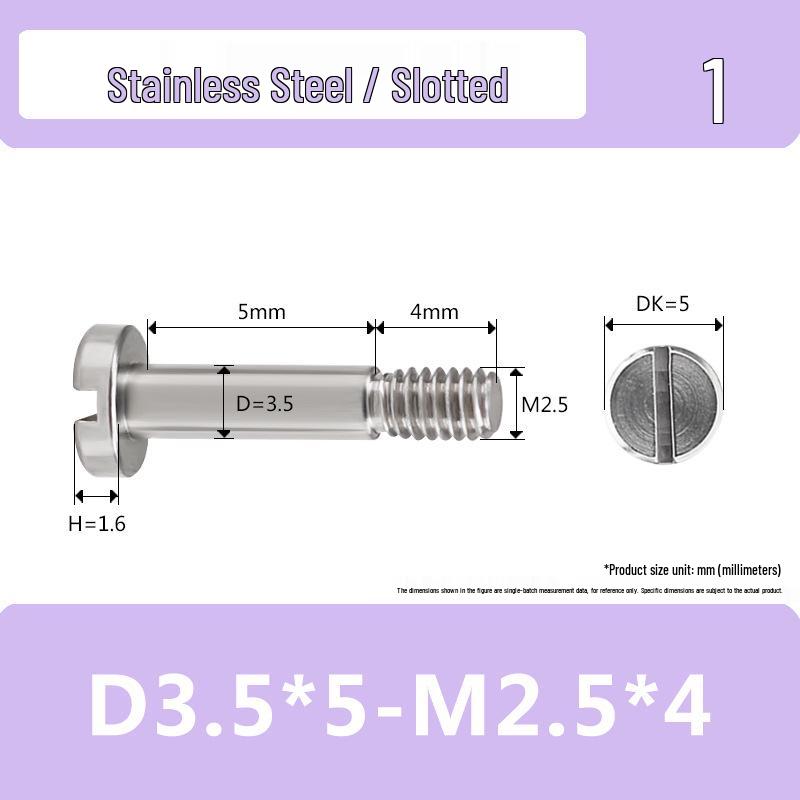 Stainless Steel M2-M2.5 Slotted Partial Thread Shoulder Bolt Screw
