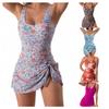 Women's Sexy Slim Digital Print One-Piece Swimsuit Dress - European and American Style