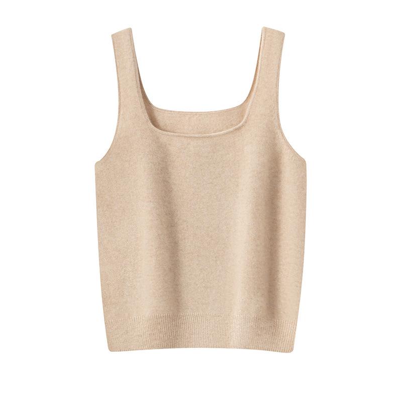 Women's 100% Pure Cashmere Round Neck Knit Camisole Vest