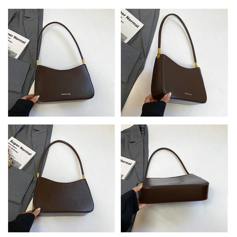 IELGY French Niche Simple Retro Dumpling Bag Trendy Armpit Order Shoulder Baguette Bag