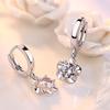 925 Silver Earrings Jewelry High Quality Retro Simple Pattern Purple White Zircon Earrings