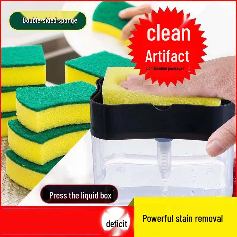 Dávkovač mycího prostředku na nádobí s pumpičkou: Plastové mýdlo na ruce a čisticí nástroj