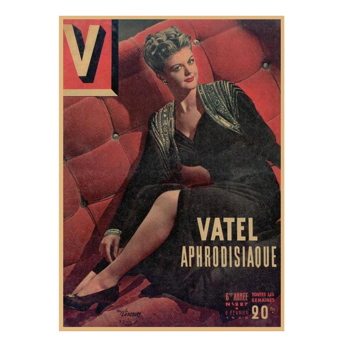 Vintage Sexy Beauty Star Illustration Wall Poster for Bar or Cafe