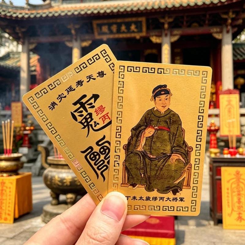 2027 Carta Tai Sui Feng Shui Preghiera Carta d'Oro Esorcismo Protezione Regalo Sicuro Porta Ricchezza e Tesoro
