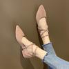 Black Ladies Shoes Strappy Pointed Toe on Sale Women's Closed Sandals Summer 2025 Comfortable Vip Vintage New Breathable Fashion