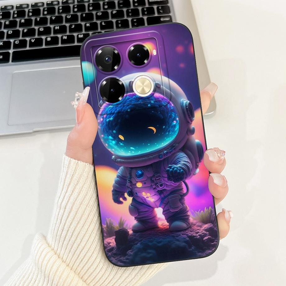 For Infinix Note 40 X6853 / Note 40 Pro 4G 5G / Note 40 Pro+ Plus Case Cover Liquid Silicone Soft TPU Cool Style Cartoon Fundas