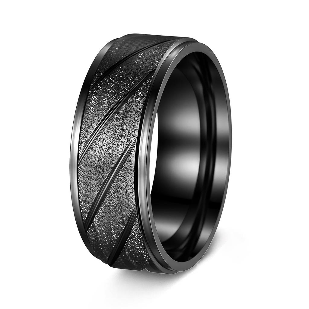 European & American Fashion Twill Design Titanium Steel Couples Ring - Personalized Jewelry for Men and Women.