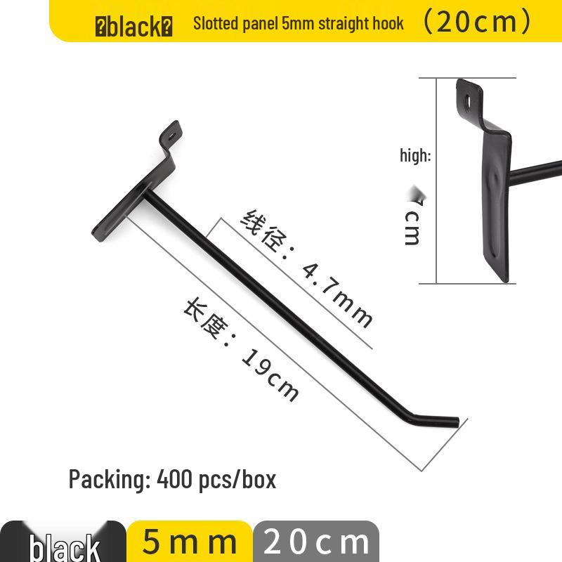 Clip-on Straight Hook for Slotted Pegboard - Aluminum Display Hook for Electronic Components and Sample Exhibits