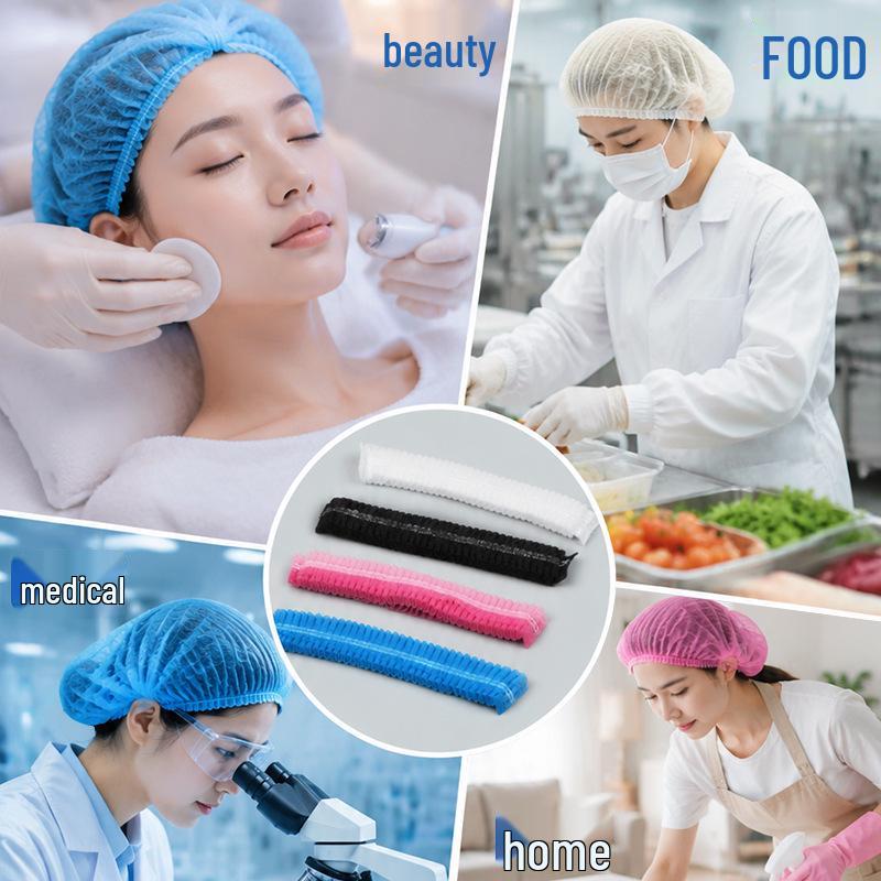 21-Inch Disposable Breathable Non-Woven Strip Cap - Dustproof for Food Workshops, Beauty Salons, Kitchens, and Homes
