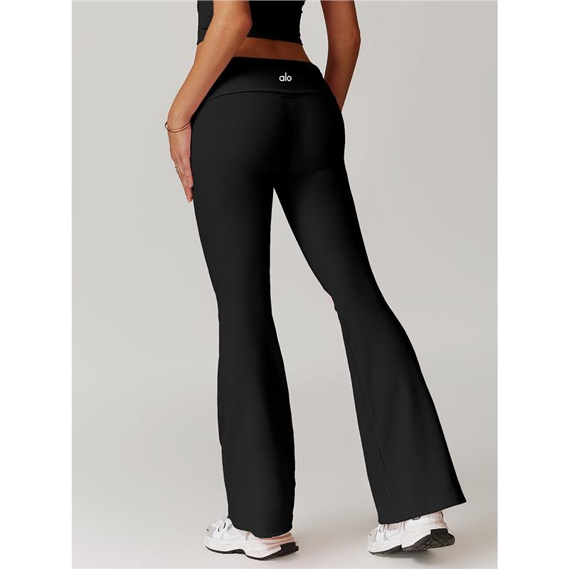 Prada Damen High-Waist Yoga Schlankmachende Weitbeinige Hosen & Spitze Fitness Set