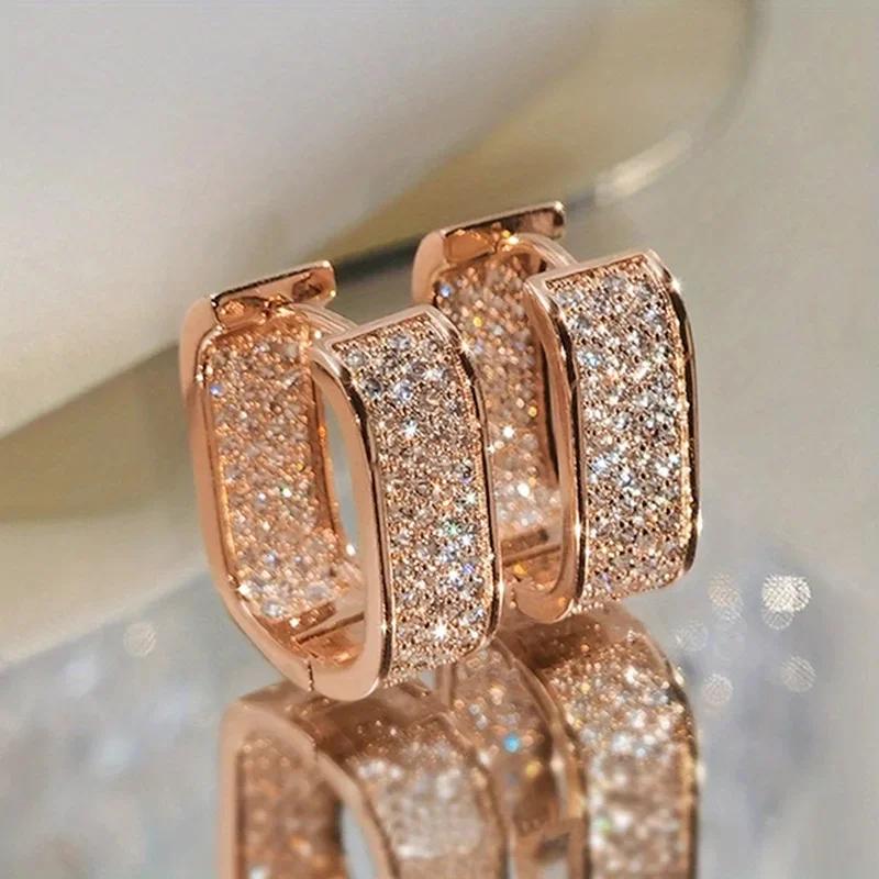 Fashionable Small Fresh Earrings Ins Style Personalized Mosonite Sparkling Light Luxury Jewelry Headpiece For Women