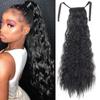 Women Long Wavy Hairpiece Synthetic Fiber Natural Wavy Cosplay Daily Wear Long Curly Wrap Around Ponytail Extension