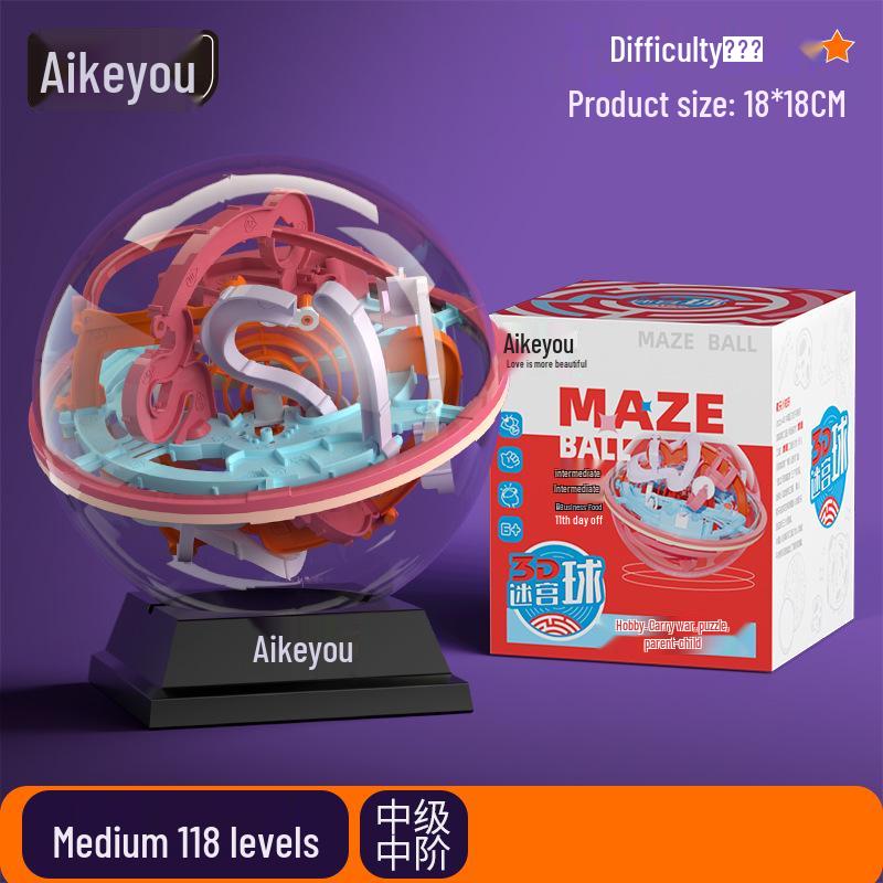 Aikeyou 3D Labyrinth Ball Lernspielzeug für Kinder – Logisches Denken und Geburtstagsgeschenk