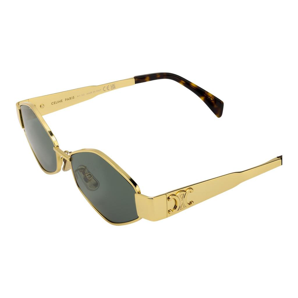 Celine Metalowe okulary przeciwsłoneczne o geometrycznym, nieregularnym kształcie dla kobiet Złote CL40254U-30N