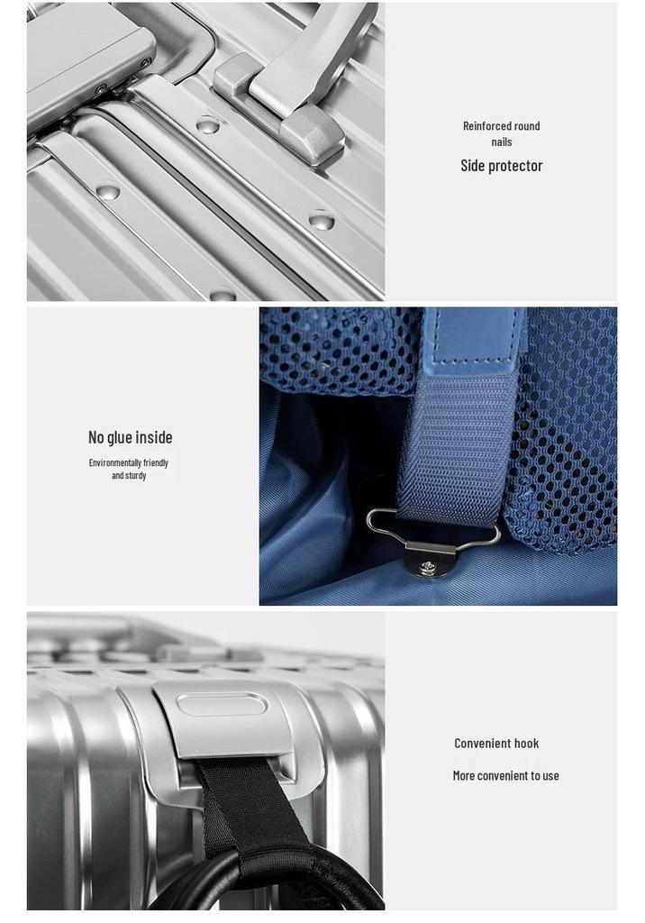 Aluminum Magnesium Alloy Trolley Case with Universal Wheels - 32" Extra Large Suitcase, Sports Edition for Men & Women