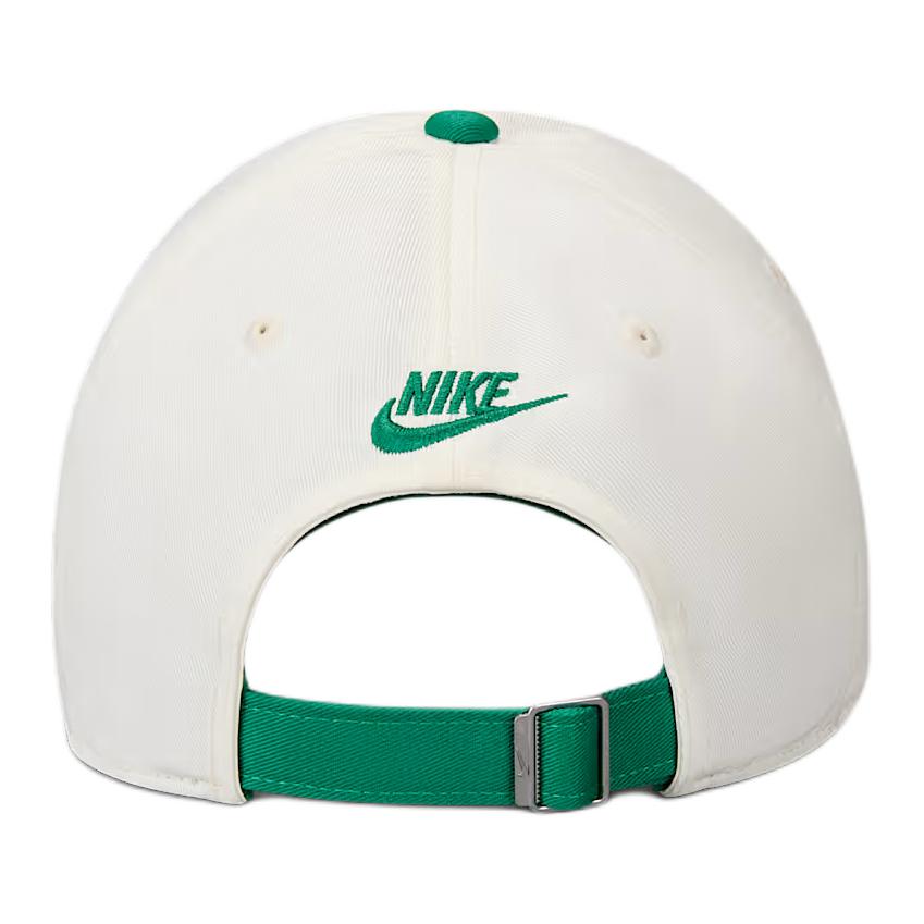 Nike Embroidered Futura Logo Cotton Baseball Cap Unisex caps Canvas-White Peacock-Green FB5370-138