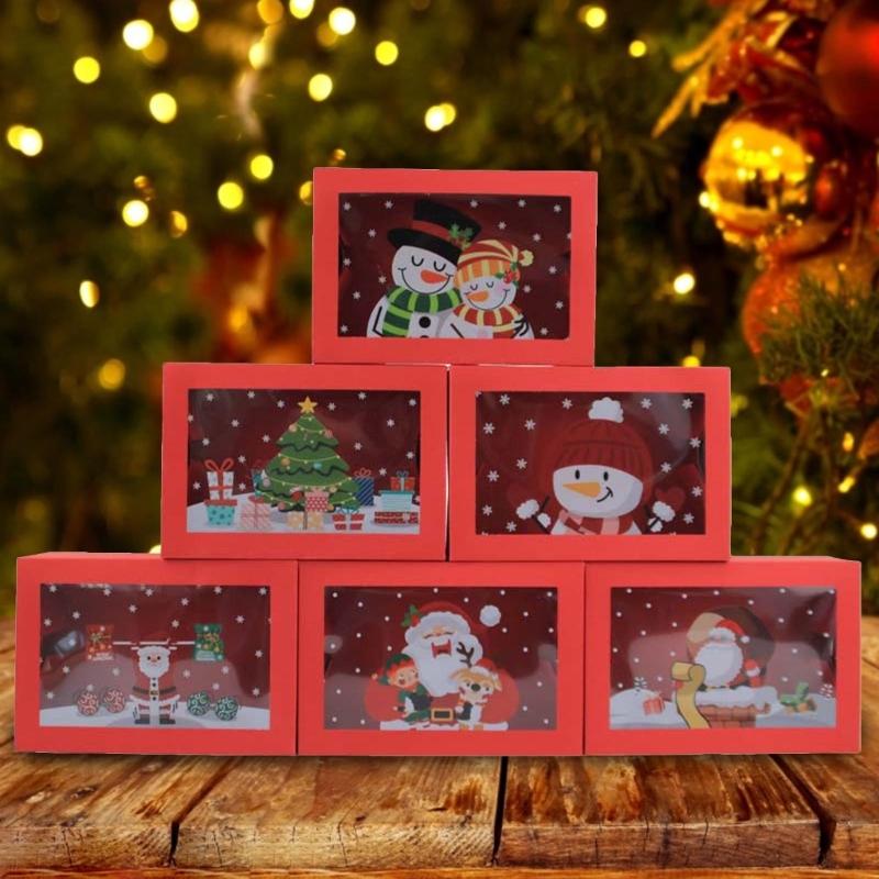 12 Pcs Christmas Cookie Boxes Holiday Gifts Baking Box Food Treat Container
