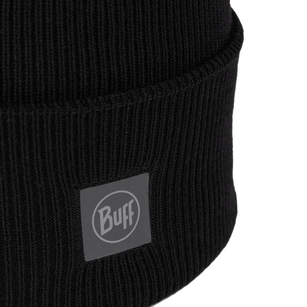 BUFF Crossknit Beanie, Unisex Black Cap