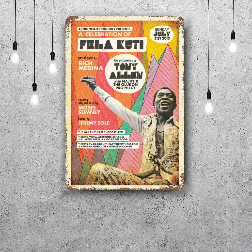 Fela Kuti Metal Signs wall decor Vintage Tin Signs Captain Metal Poster Decor for Bar Pub Club Wall Decoration