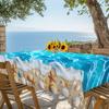 1 Peça de Toalha de Mesa Estampada com Tema de Verão Oceano, Oceano, Praia, Design de Padrão de Concha, Estrela do Mar, Adequada para Festas de Feriado de Primavera e Verão, Campin