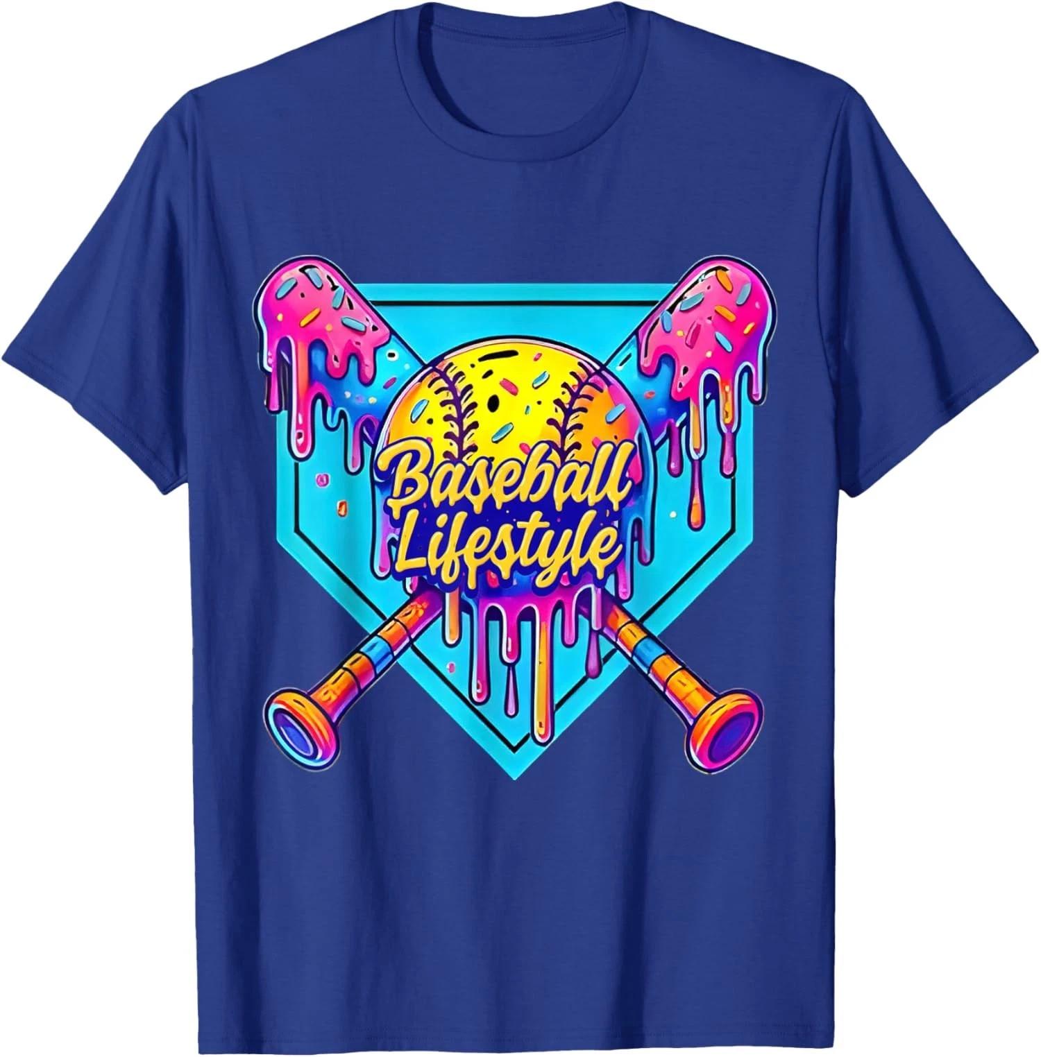 Baseball Lifestyle Apparel Baseball Drip Ice Cream Adult Unisex T-Shirt L