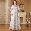 Middle Eastern Arabic Style Embroidered Long Sleeve Dress for Muslim Women 2025